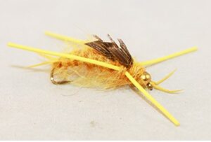 Stonefly Golden B.H. with yellow legs for trout fly fishing
