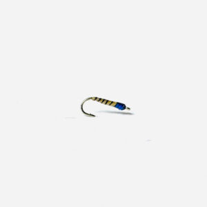 The Mighty Midge Blue is great for those over cast days in the winter time. Use this pattern on a light nymph rig in shallower runs or behind a heavier attractor pattern in the deeper water.